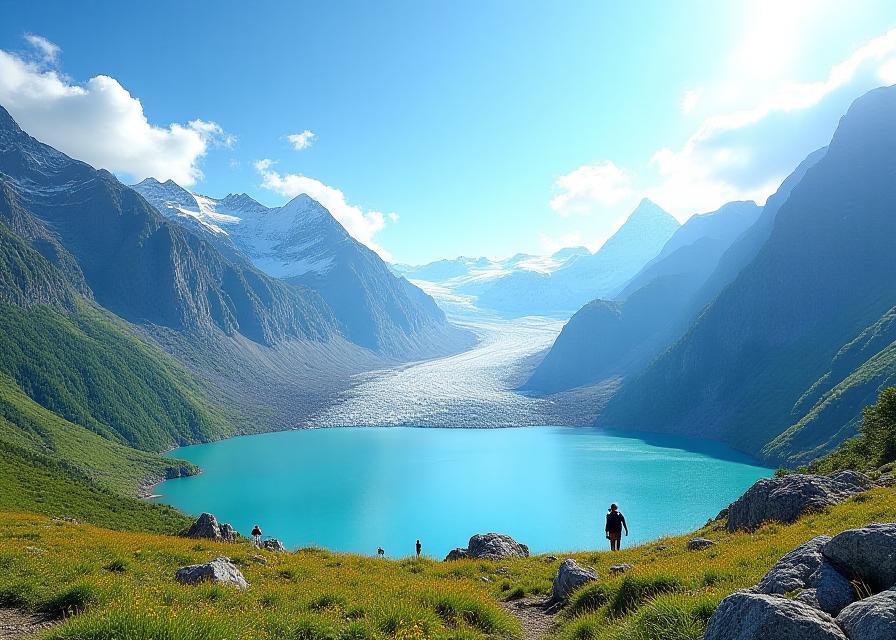 Summer coolcation escape to cool mountain climate with glacier views